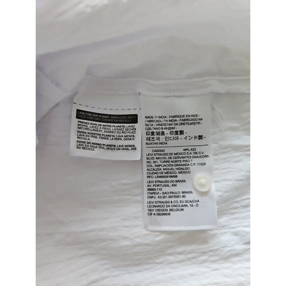 Levi's Blouse Womens 3X White Seersucker Boxy 3/4 Sleeve Slouchy Button Oversize - Picture 11 of 16